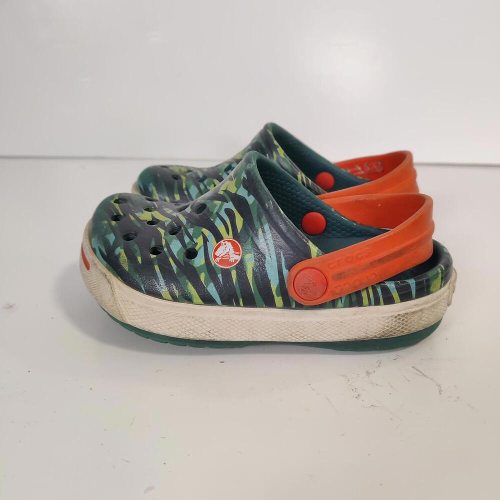 Crocs Green Orange Camouflage Size US 6 7